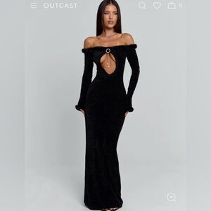 NWT OUTCAST SENRAH MAXI DRESS BLACK